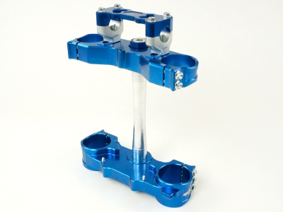 GECO 2D triple clamp HSQ TC/FC 125-450 22mm Offset blue, including bar mount