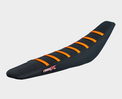 CrossX seat cover Full Traction for KTM SX/F 23-, EXC/F 24-  black/orange
