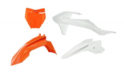 Rtech Plastikkit für KTM SX 50 16-23, SX-E3/5 -24 Orange/Weiß 4 tlg.