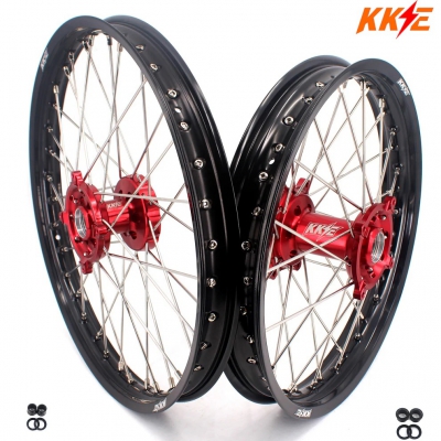 KKE wheel set for Suzuki RMZ 250 07-, 450 05- 21x1.60/19x2.15 red
