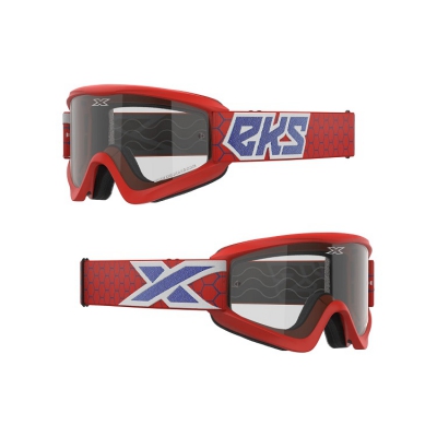 EKS GOX GOGGLE Red White Blue Clear Lens