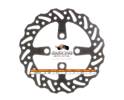 Delta Terra Bremsscheibe Quad hinten für Yamaha YFZ 450 06-07, Raptor 700, Ø 200mm