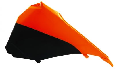 Airbox cover left SXF 13- 15/ EXC 14-16 Bi-color orange/black