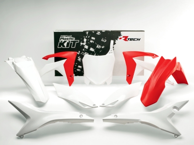 Rtech Plastic kit Honda CRF 450 13-16 / CRF 250 14-17 red/white OEM 6 pcs