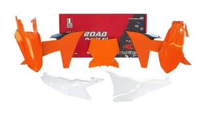 Rtech Plastic kit KTM SX/SX-F 23- orange/white 6pcs