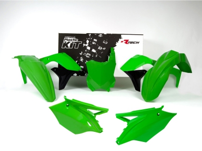 Rtech Plastic kit Kawasaki KXF 450 16-18  black/green 5 pcs.