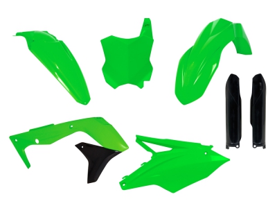 Plastic kit Kawasaki KXF 450 16-18  neon green/ black  6 pcs.