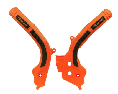 Rtech grip frame protectors KTM SX/F 16-18, EXC 17-19 orange black