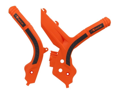 Rtech grip frame protectors KTM SX/F 19-22, EXC 20-23 orange black