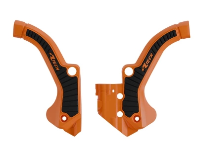 Rtech Grip Rahmenschützer für KTM SX 65 24-, Husqvarna TC 65 24-, GasGas MC 65 24- Orange/Schwarz