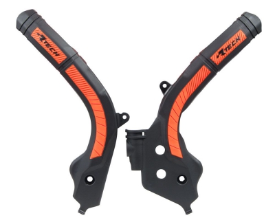 Rtech grip frame protectors KTM SX/F 16-18, EXC 17-19 black orange