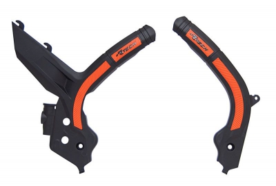 Rtech grip frame protectors KTM SX/F 19-22, EXC 20-23 black orange