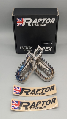 Raptor Titanium MX Footpegs for Stark Varg -10mm back