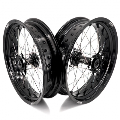 KKE Supermoto wheel set for SUR-RON Ultra Bee 17x3.5/17x4.25 black
