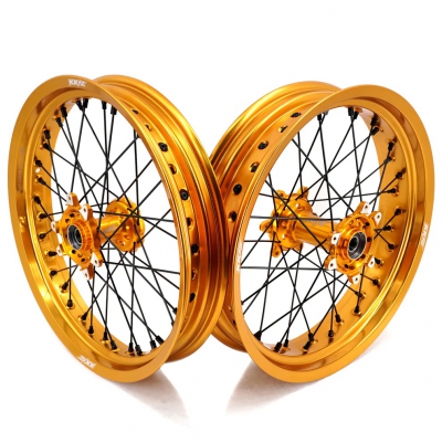 KKE Supermoto wheel set for SUR-RON Ultra Bee 17x3.5/17x4.25 gold