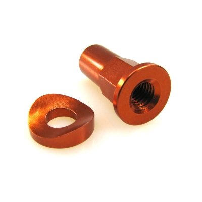 Mutter & Scheibe f. Reifenhalter Alu orange